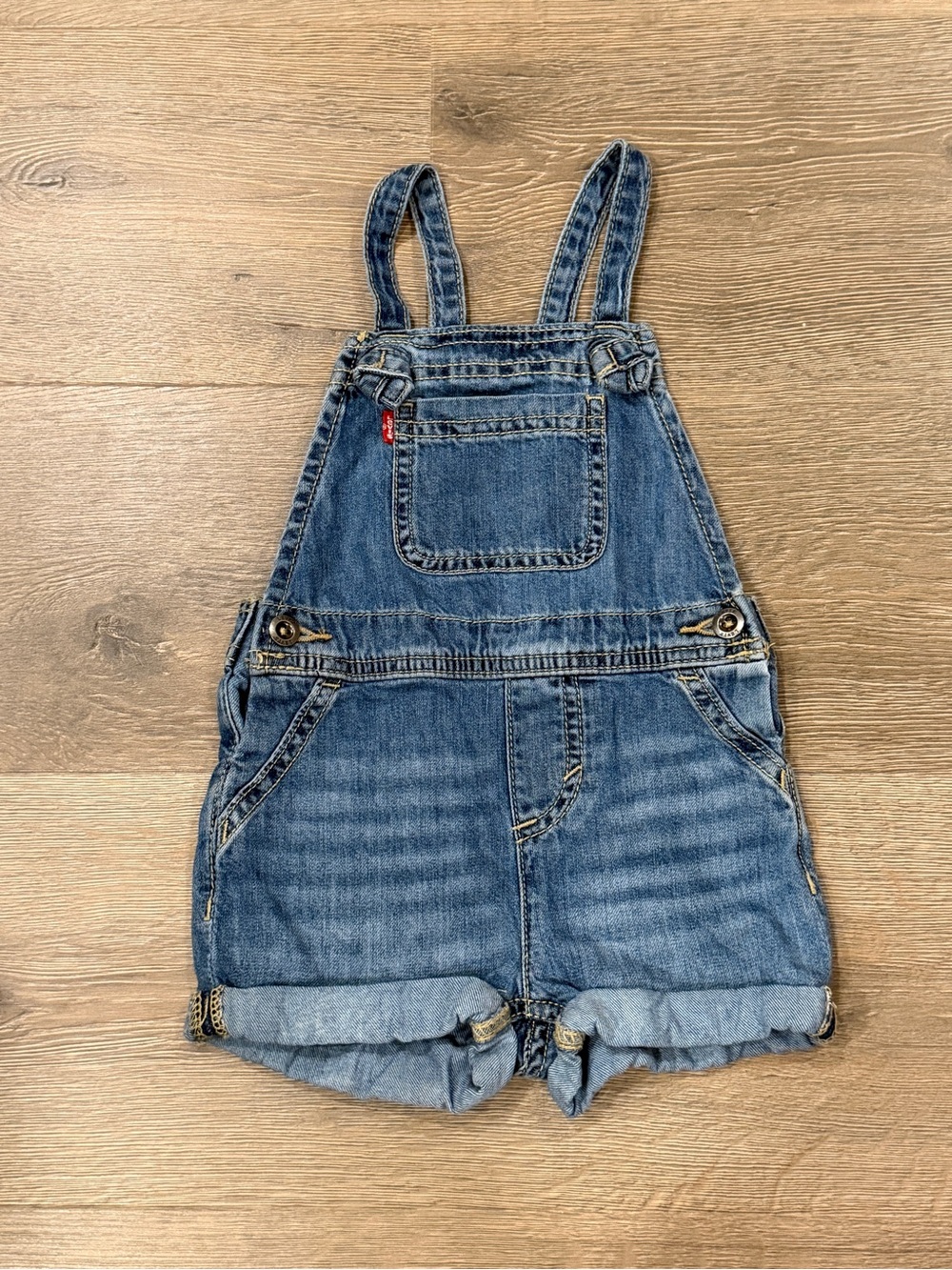 Levi’s Shortalls Blue Denim Toddler Girls Overalls 18m